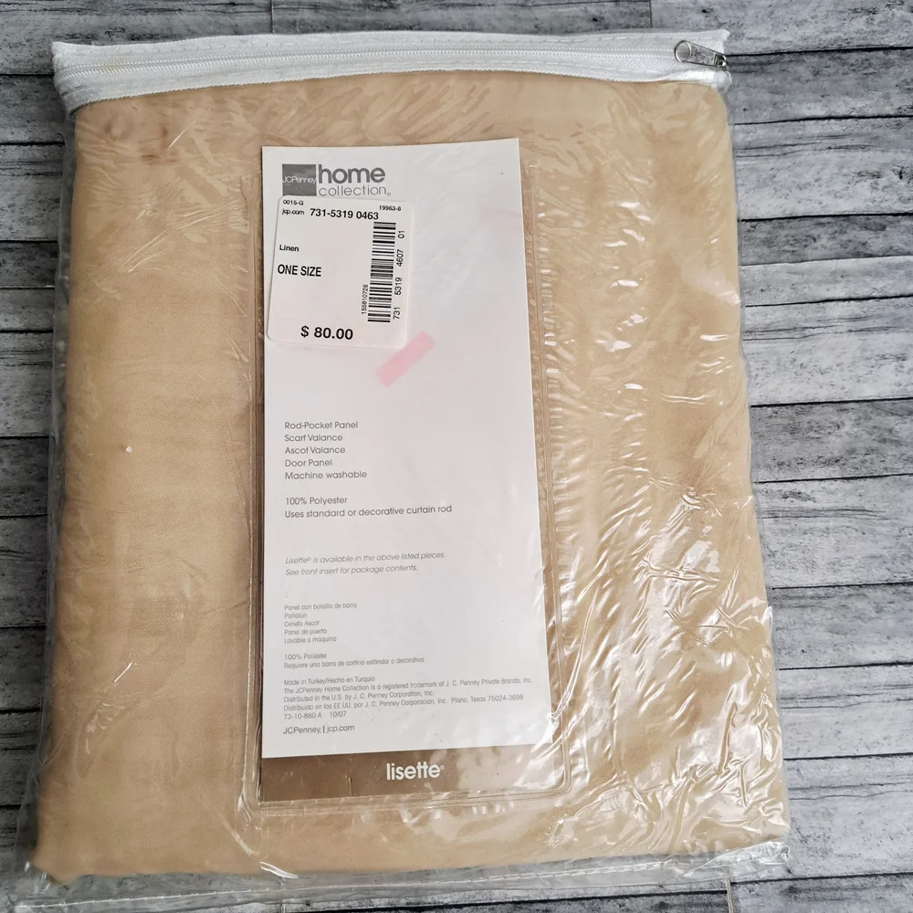 J C Penney Home Collection LISETTE Cream Linen Scarf Valance